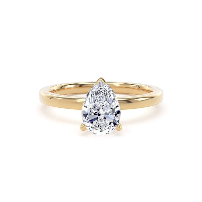 Leda Pear Cut Engagement Ring in 18ct Yellow Gold