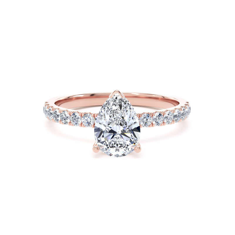 Kaia Pear Cut Engagement Ring in 9ct Rose Gold