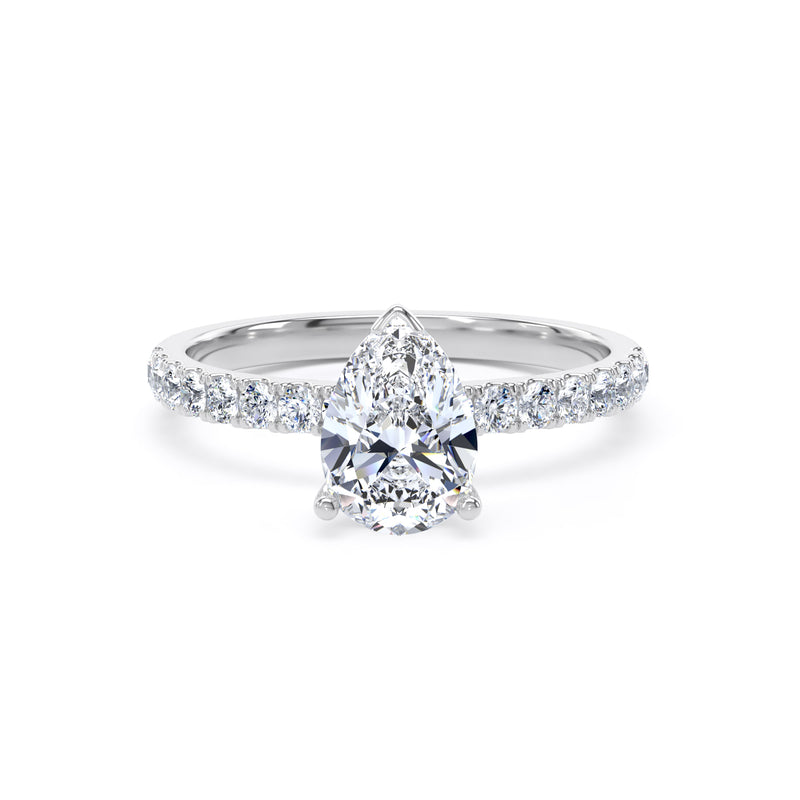 Kaia Pear Cut Engagement Ring in Platinum 950