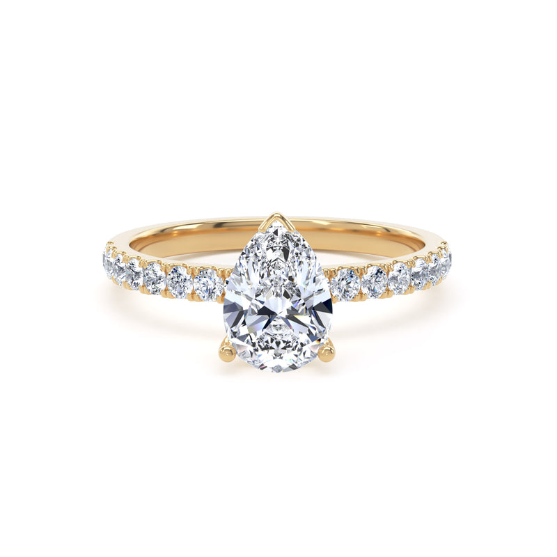 Kaia Pear Cut Engagement Ring in 18ct Yellow Gold
