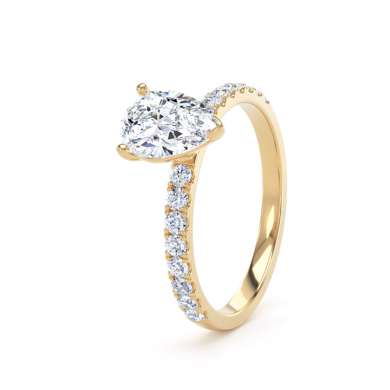 Kaia Pear Cut Engagement Ring in 9ct Yellow Gold