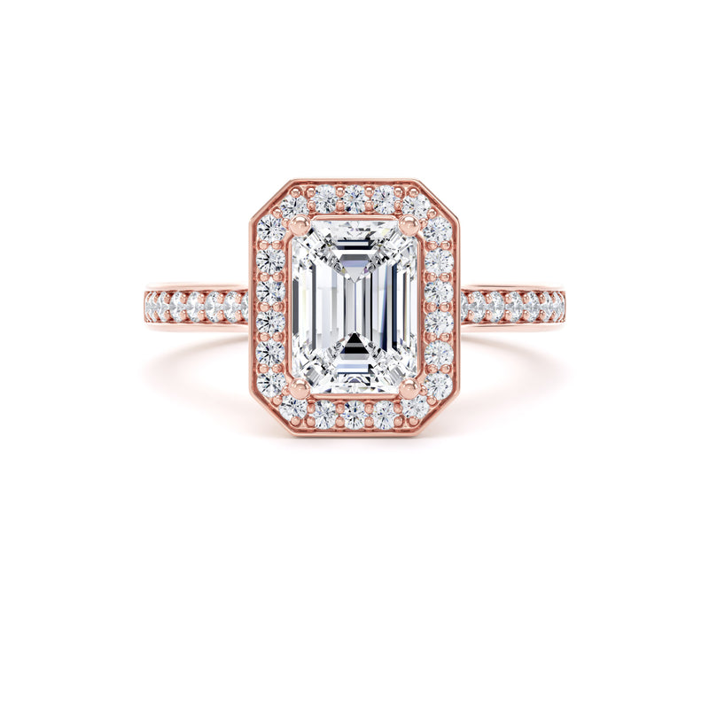 Juno Emerald Cut Engagement Ring in 9ct Rose Gold