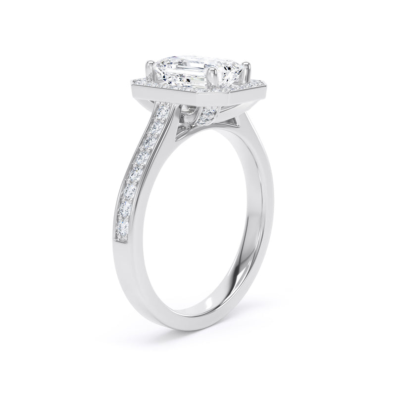 Juno Emerald Cut Engagement Ring in Platinum 950