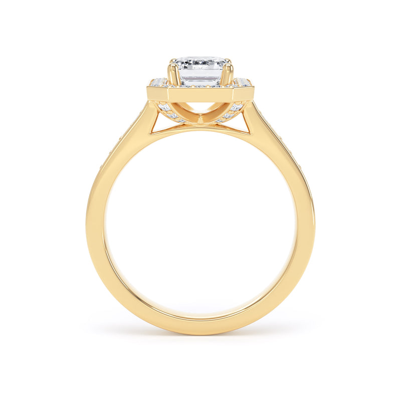 Juno Emerald Cut Engagement Ring in 9ct Yellow Gold