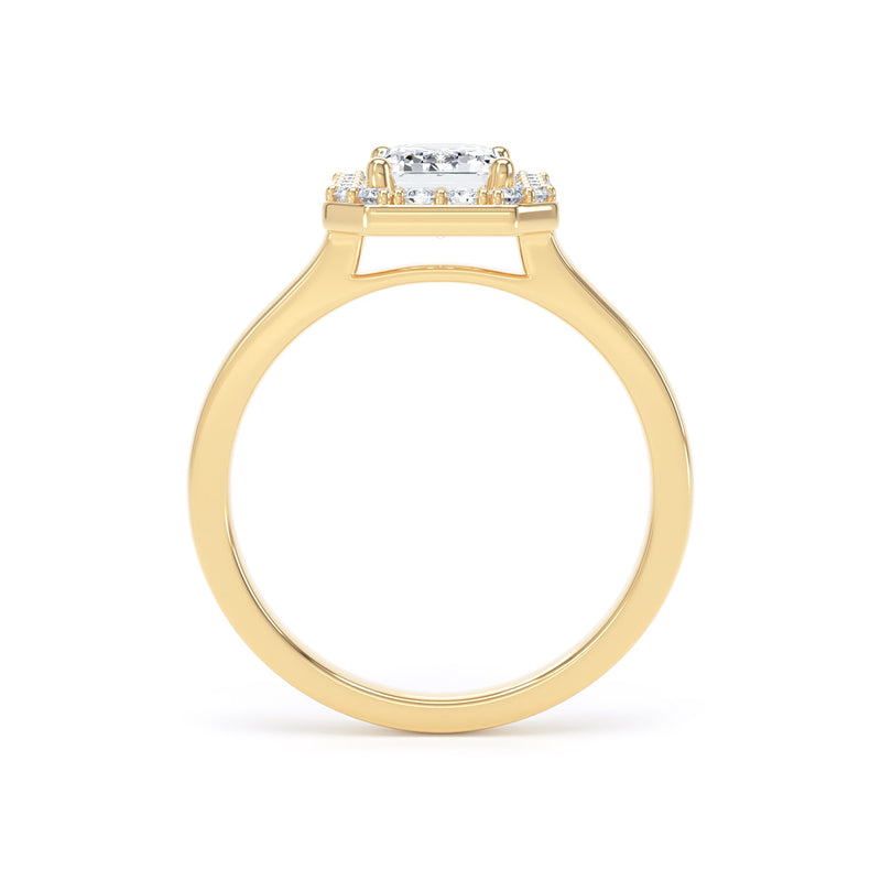 Inez Emerald Cut Engagement Ring in 9ct Yellow Gold