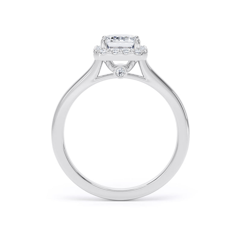 Hana Emerald Cut Engagement Ring in 9ct White Gold