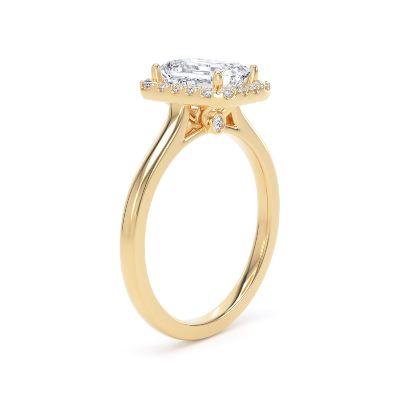 Hana Emerald Cut Engagement Ring in 9ct Yellow Gold
