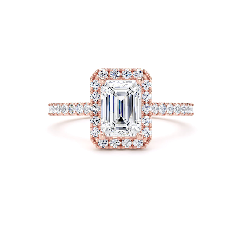 Esme Emerald Cut Engagement Ring in 9ct Rose Gold