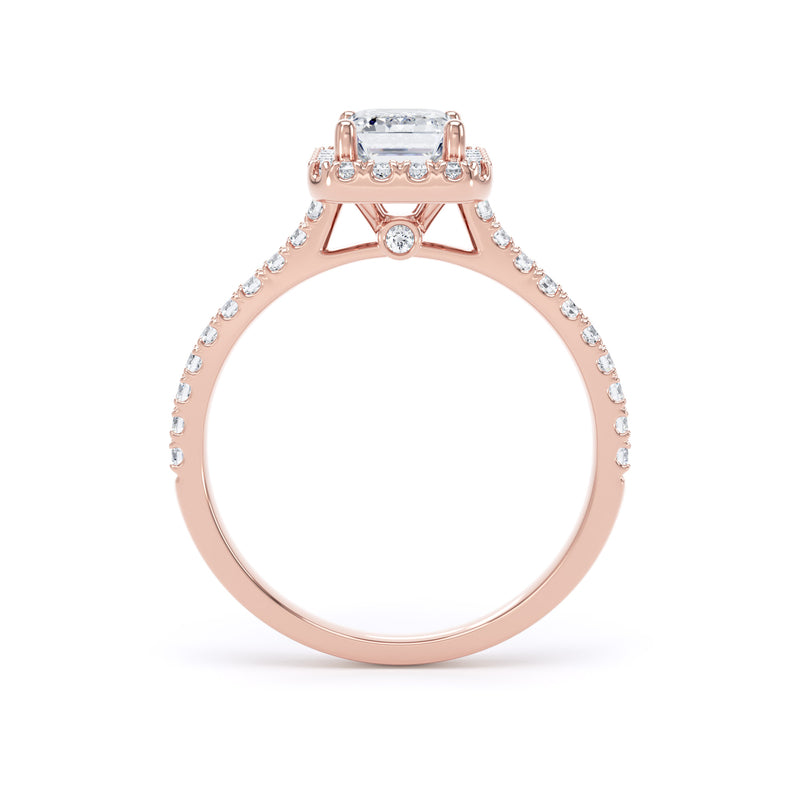 Esme Emerald Cut Engagement Ring in 18ct Rose Gold