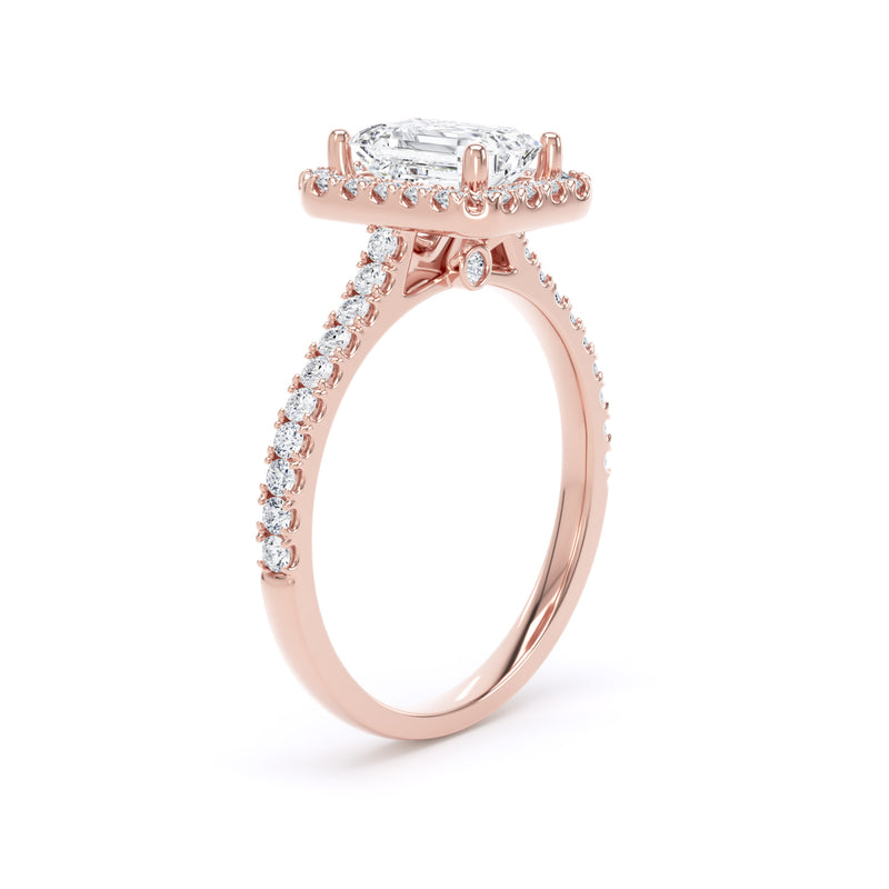 Esme Emerald Cut Engagement Ring in 18ct Rose Gold