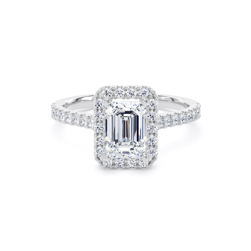 Esme Emerald Cut Engagement Ring in Platinum 950
