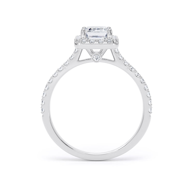 Esme Emerald Cut Engagement Ring in 18ct White Gold
