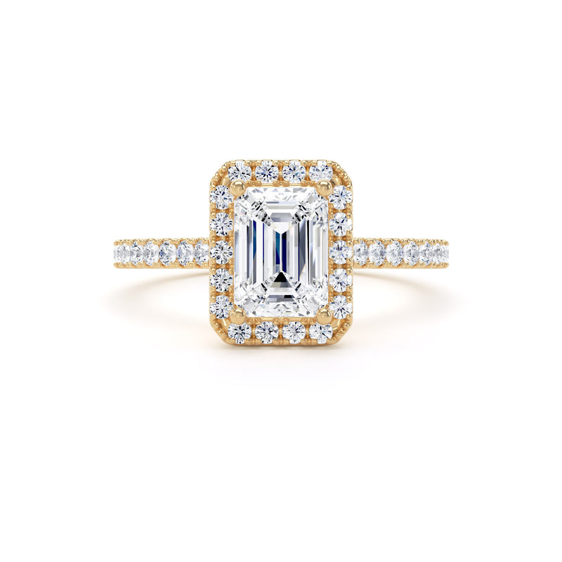 Esme Emerald Cut Engagement Ring in 9ct Yellow Gold