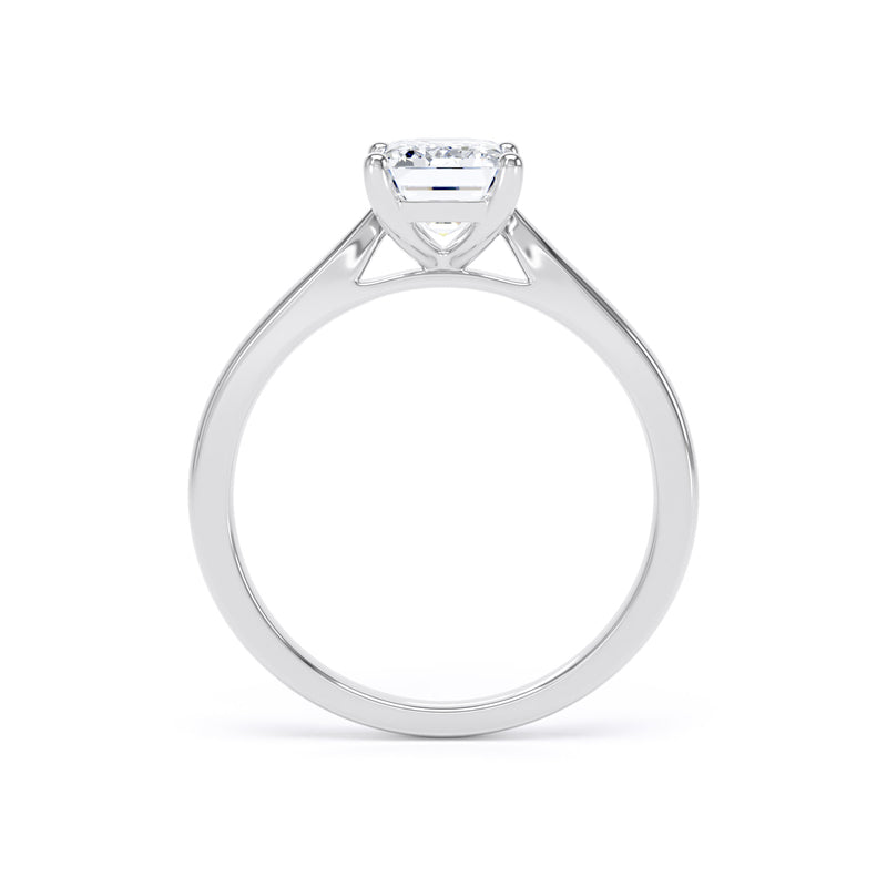Elin Emerald Cut Engagement Ring in 18ct White Gold