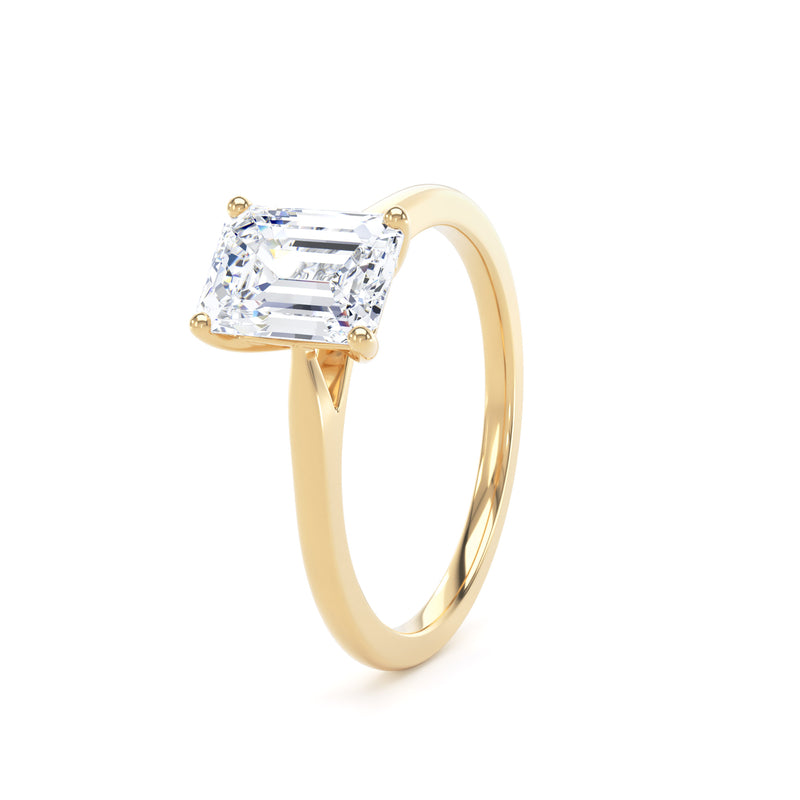 Elin Emerald Cut Engagement Ring in 18ct Yellow Gold