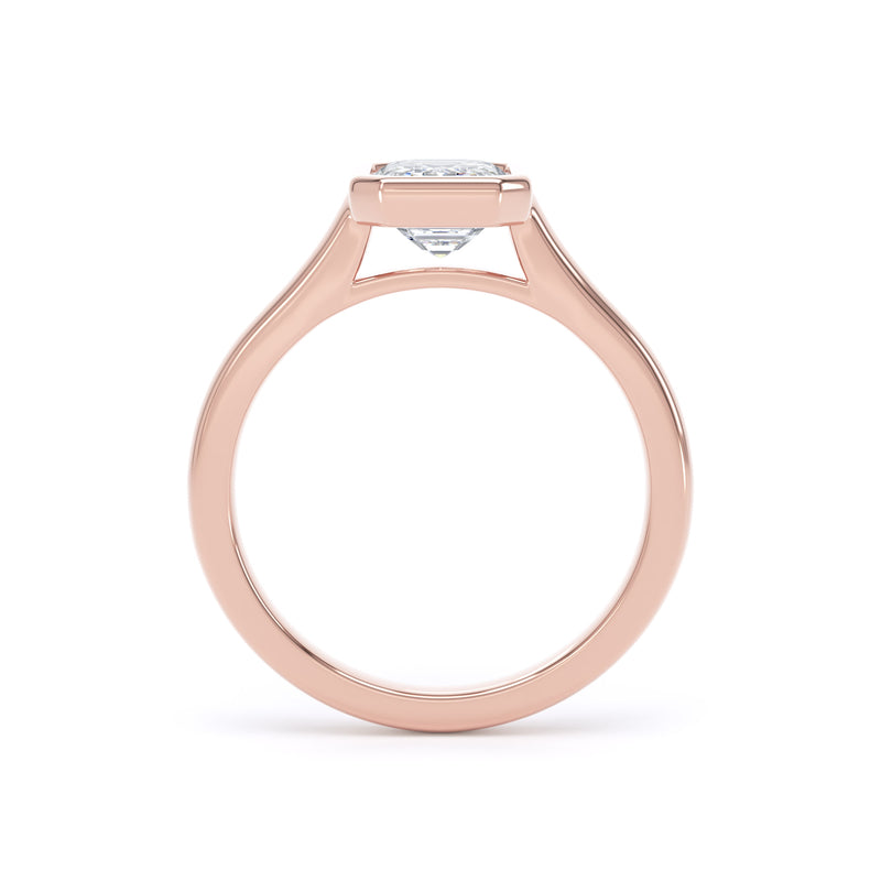 Dina Emerald Cut Engagement Ring in 9ct Rose Gold