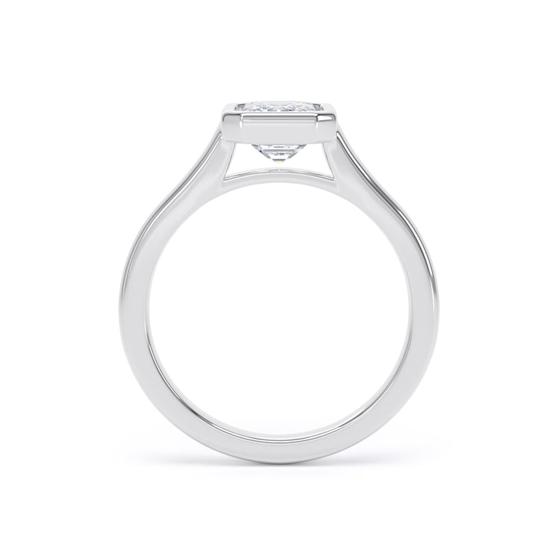 Dina Emerald Cut Engagement Ring in 9ct White Gold
