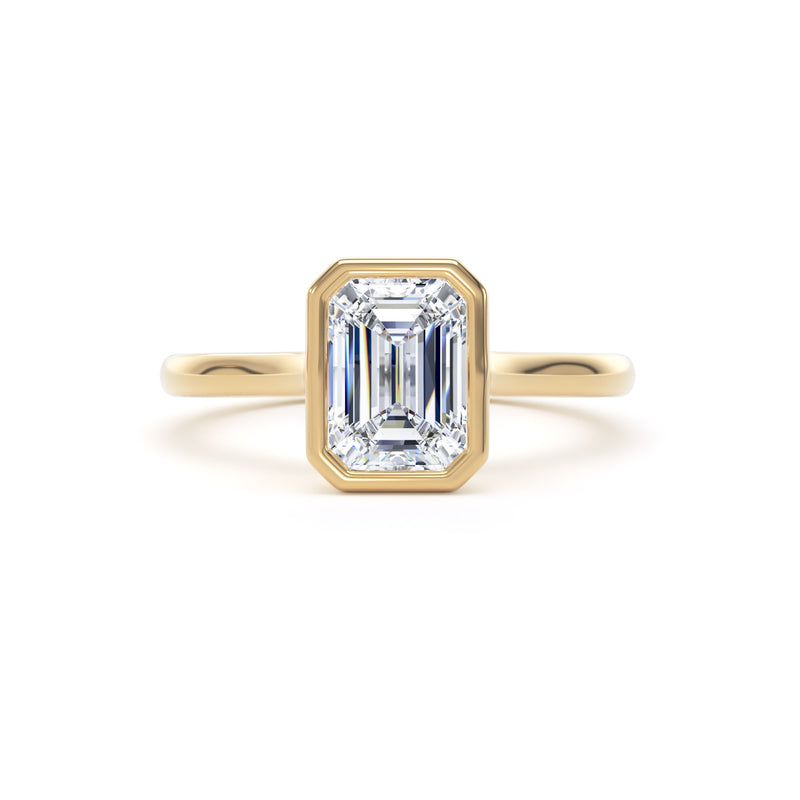 Dina Emerald Cut Engagement Ring in 18ct Yellow Gold