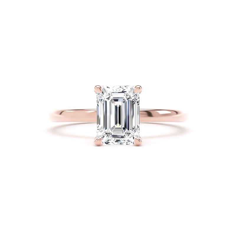 Ciri Emerald Cut Engagement Ring in 18ct Rose Gold