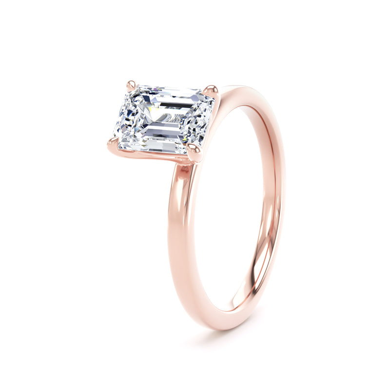 Ciri Emerald Cut Engagement Ring in 9ct Rose Gold