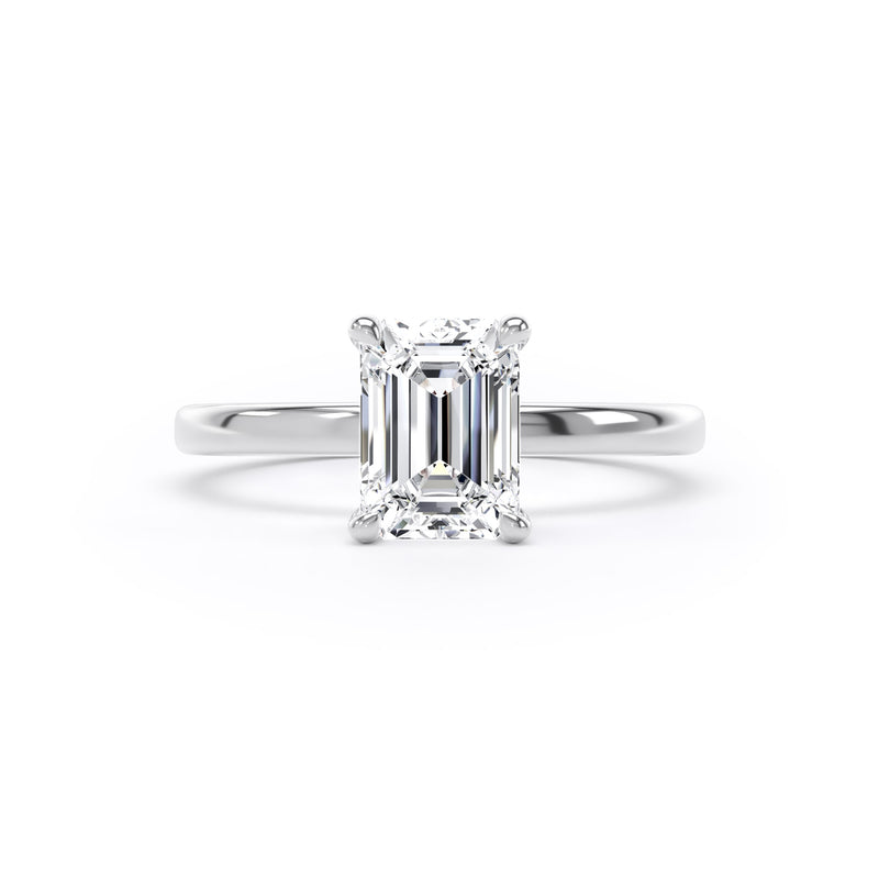 Ciri Emerald Cut Engagement Ring in 18ct White Gold