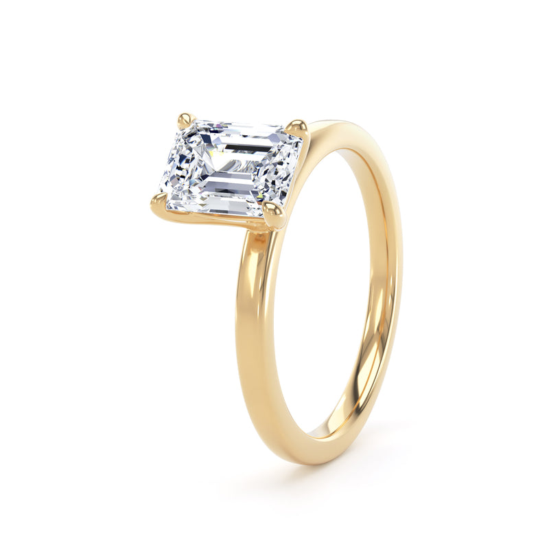 Ciri Emerald Cut Engagement Ring in 9ct Yellow Gold