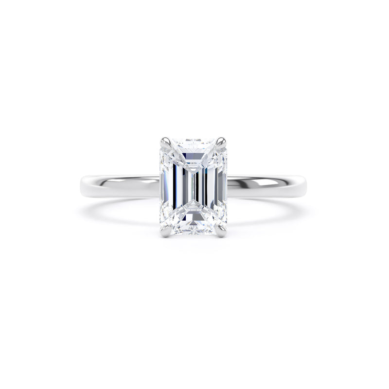 Bryn Emerald Cut Engagement Ring in Platinum 950