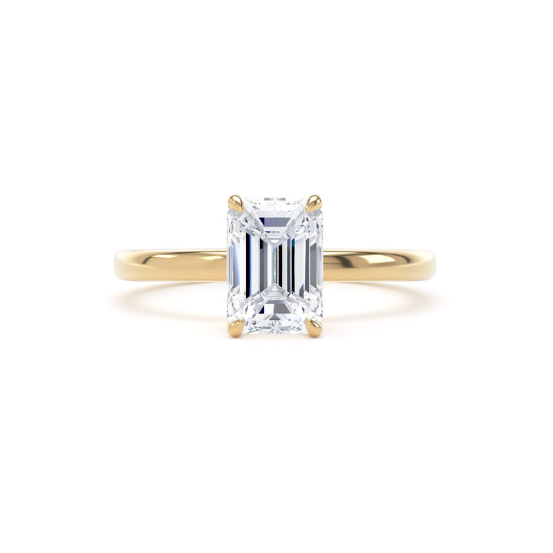 Bryn Emerald Cut Engagement Ring in 18ct Yellow Gold