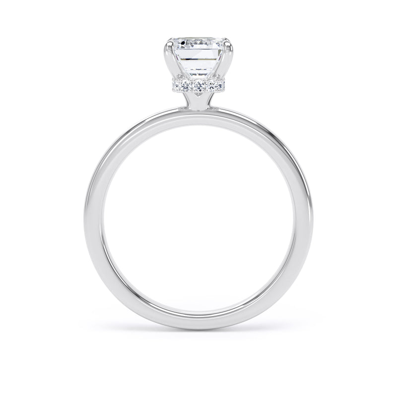 Alma Emerald Cut Engagement Ring in Platinum 950
