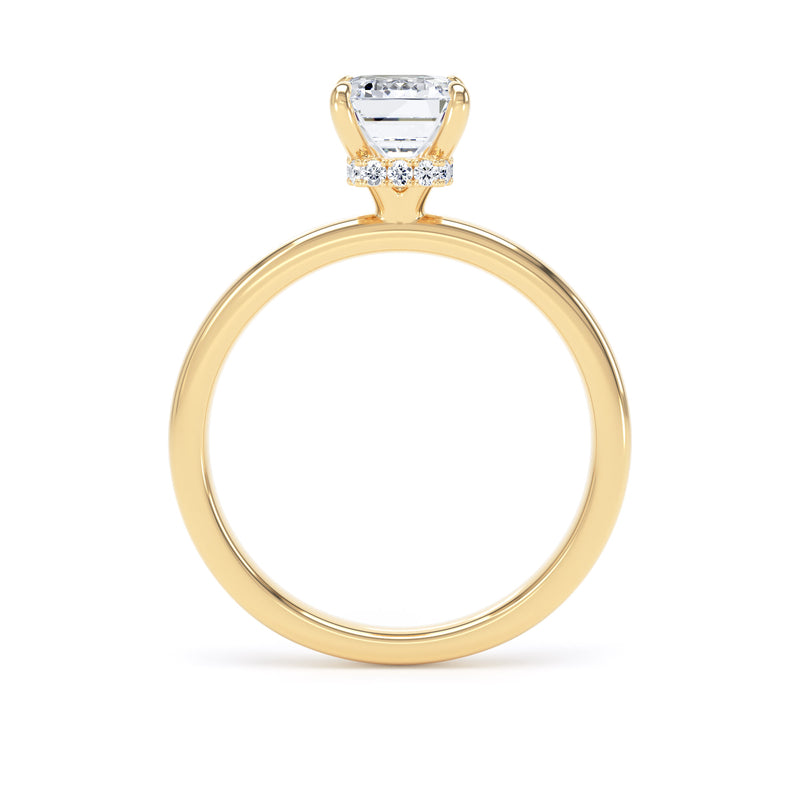 Alma Emerald Cut Engagement Ring in 18ct Yellow Gold