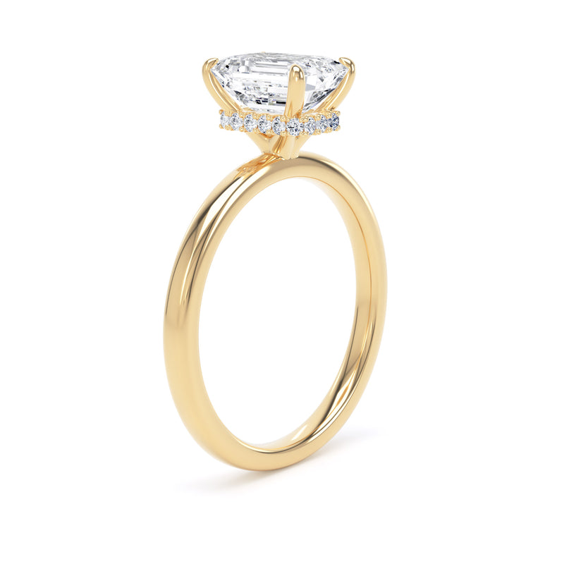 Alma Emerald Cut Engagement Ring in 18ct Yellow Gold