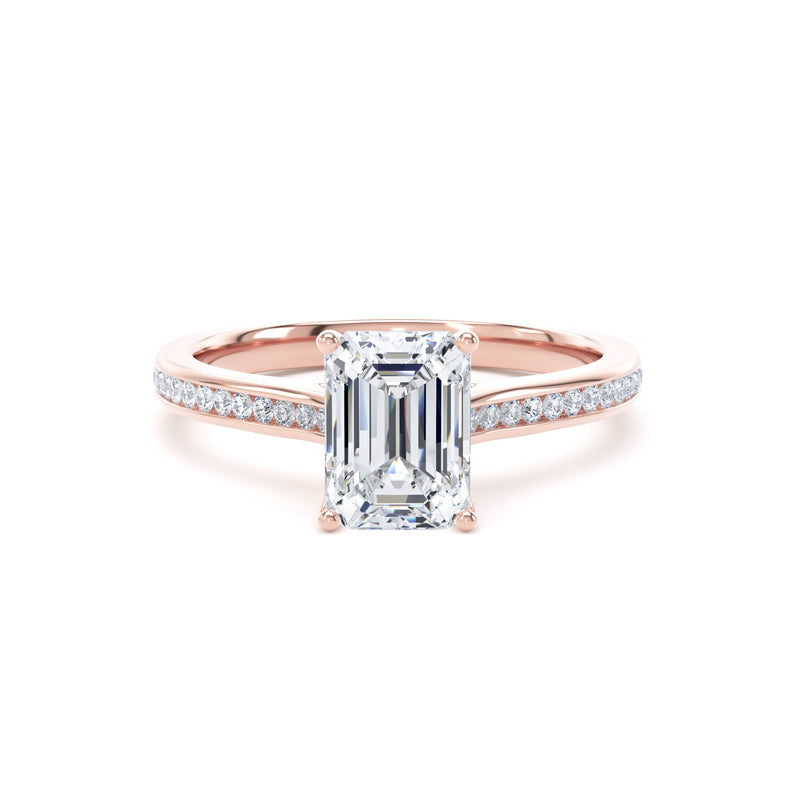 Zoe Emerald Cut Engagement Ring in 18ct Rose Gold