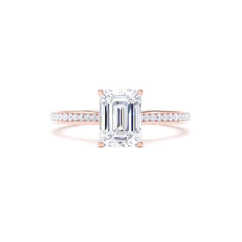 Zoe Emerald Cut Engagement Ring in 9ct Rose Gold