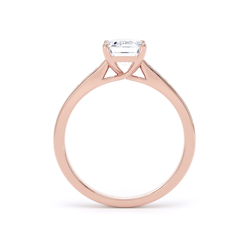 Zoe Emerald Cut Engagement Ring in 9ct Rose Gold