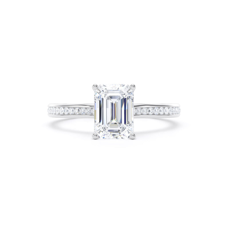 Zoe Emerald Cut Engagement Ring in 18ct White Gold