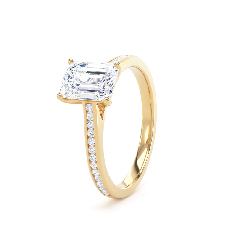 Zoe Emerald Cut Engagement Ring in 9ct Yellow Gold