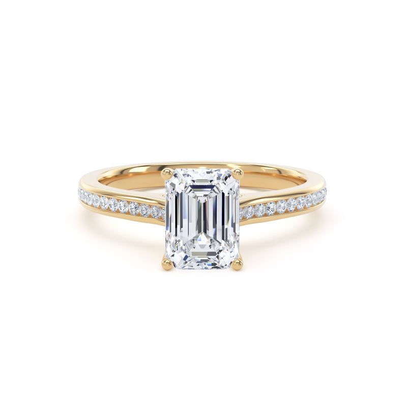 Zoe Emerald Cut Engagement Ring in 9ct Yellow Gold