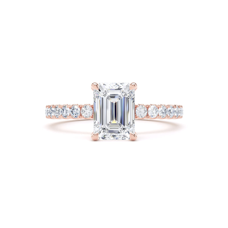 Zara Emerald Cut Engagement Ring in 18ct Rose Gold