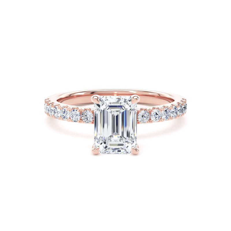 Zara Emerald Cut Engagement Ring in 9ct Rose Gold