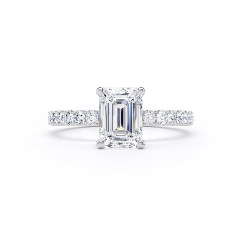 Zara Emerald Cut Engagement Ring in 9ct White Gold