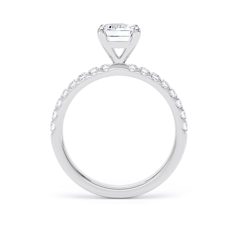 Zara Emerald Cut Engagement Ring in 9ct White Gold