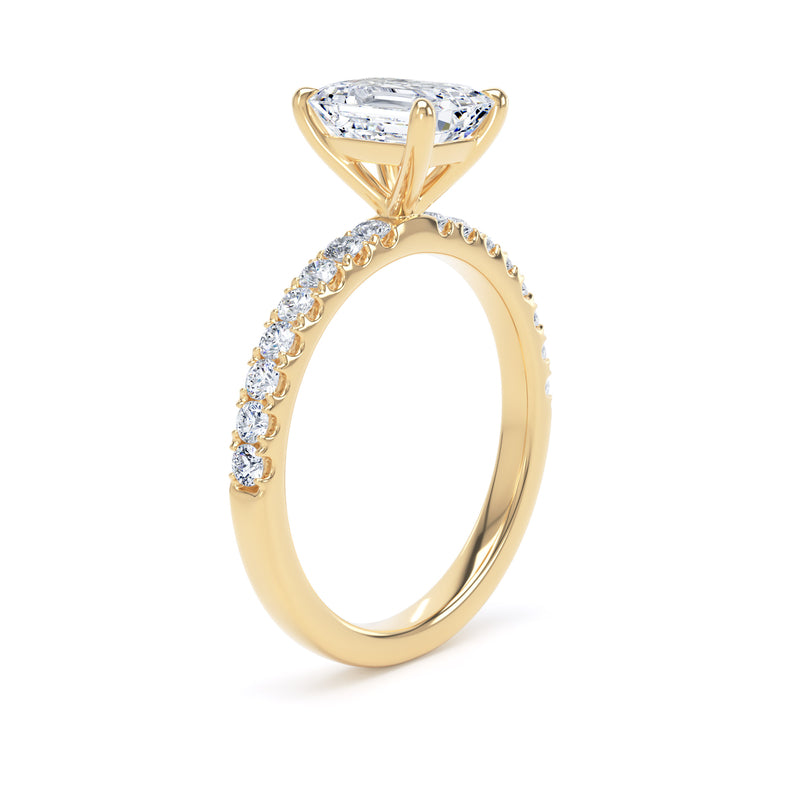 Zara Emerald Cut Engagement Ring in 9ct Yellow Gold