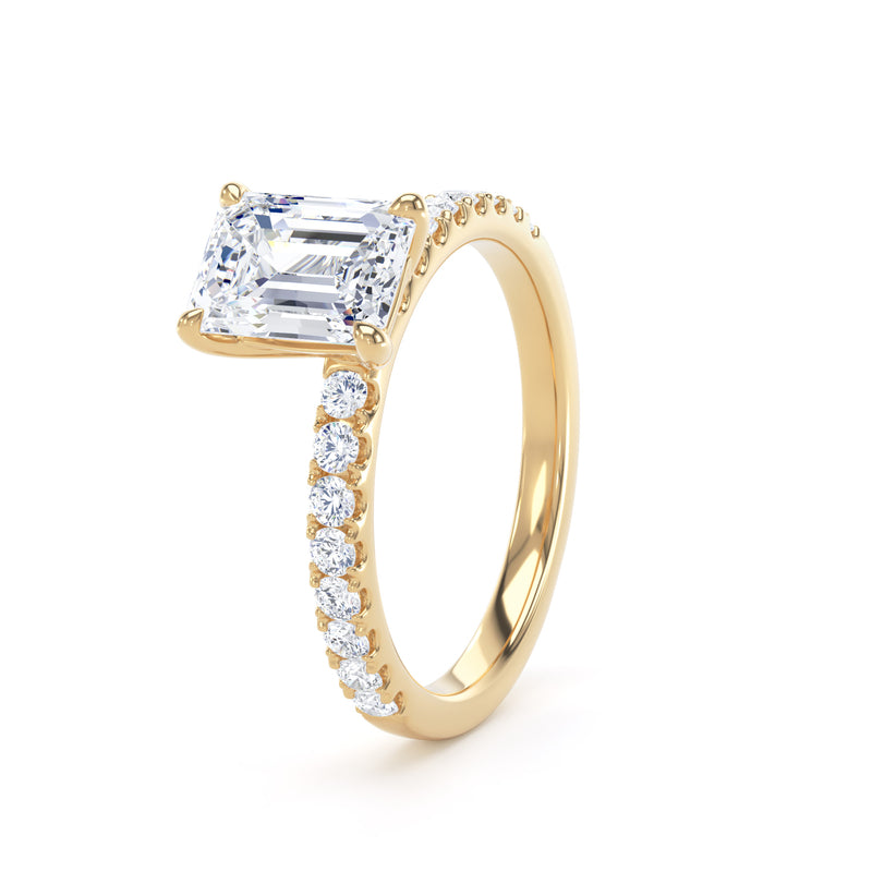 Zara Emerald Cut Engagement Ring in 18ct Yellow Gold