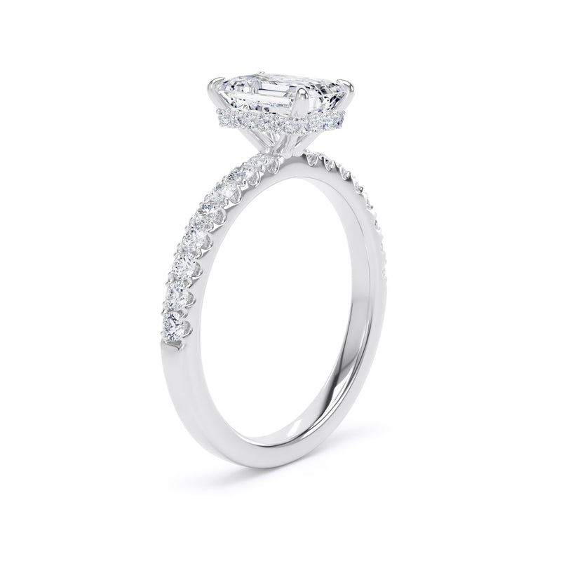 Wren Emerald Cut Engagement Ring in 9ct White Gold