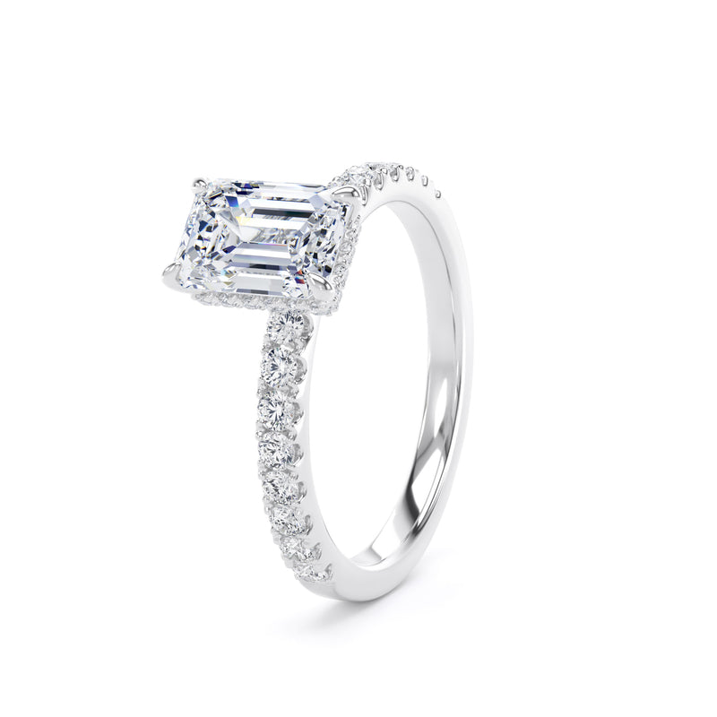 Wren Emerald Cut Engagement Ring in 9ct White Gold