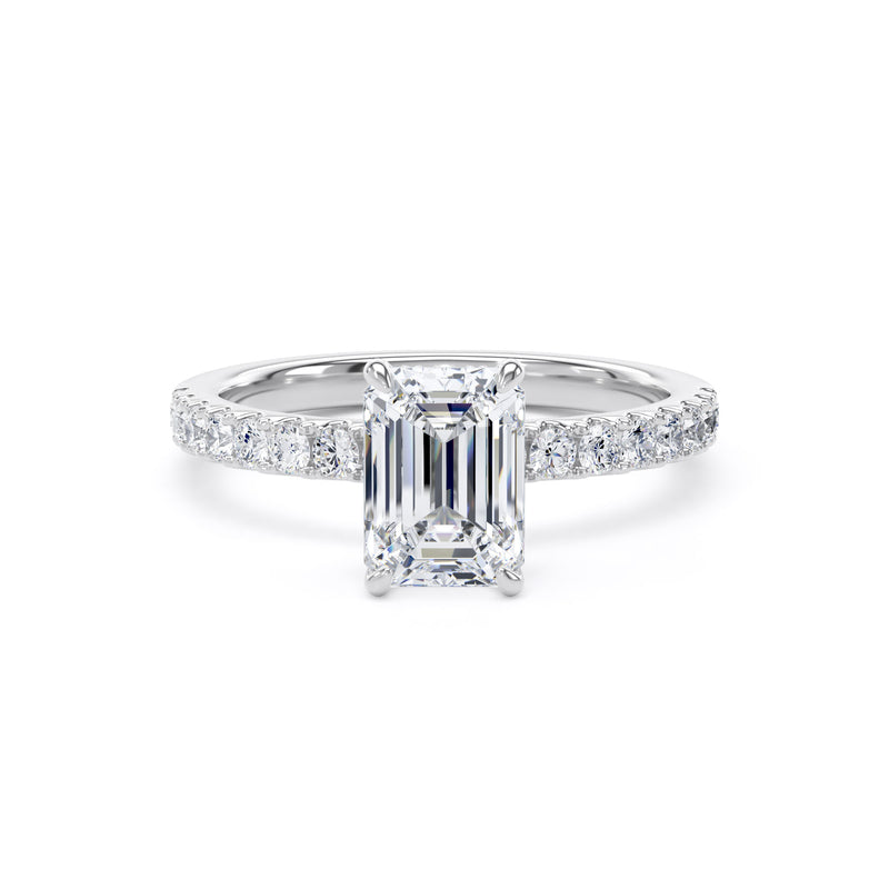 Wren Emerald Cut Engagement Ring in Platinum 950