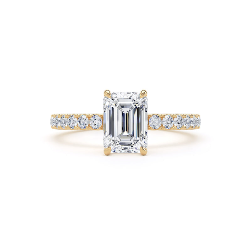 Wren Emerald Cut Engagement Ring in 9ct Yellow Gold