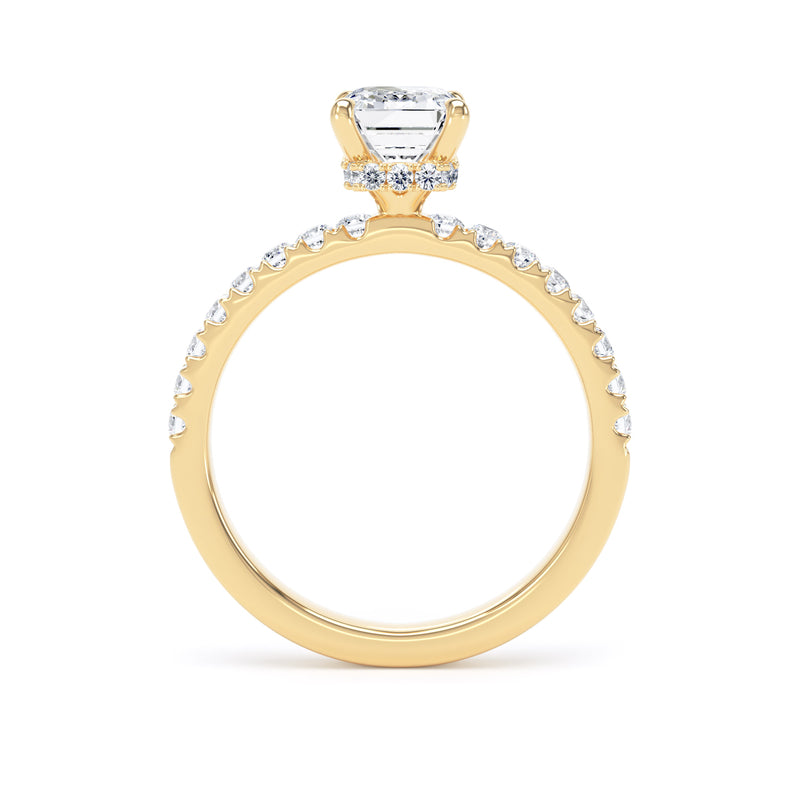 Violet Emerald Cut Engagement Ring in 18ct Yellow Gold
