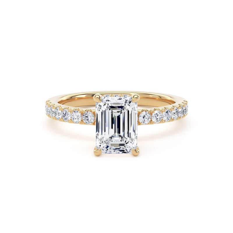 Violet Emerald Cut Engagement Ring in 9ct Yellow Gold
