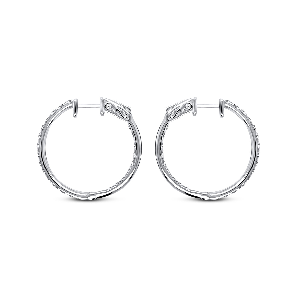 18K White Gold 1.50ct Diamond Hoop Earrings